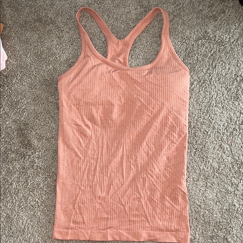 Women's Ribbed Tank Top - Peach